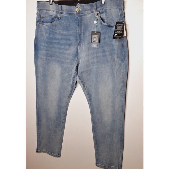 Lularoe High Rise Slim Straight Jean 40 (20-21W) Magic Waist Light Wash Stretch - Picture 2 of 9